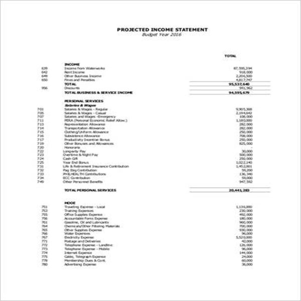 Sample Blank Income Statement Template 