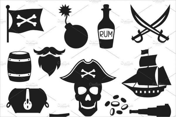 Objects on pirate theme