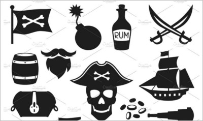 Objects on pirate theme