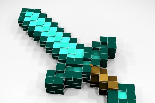 Minecraft Diamond Sword - Full 3D