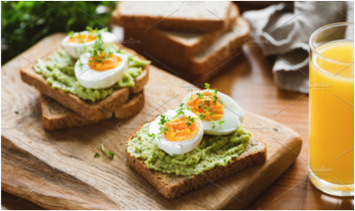 Healthy toast with avocado egg