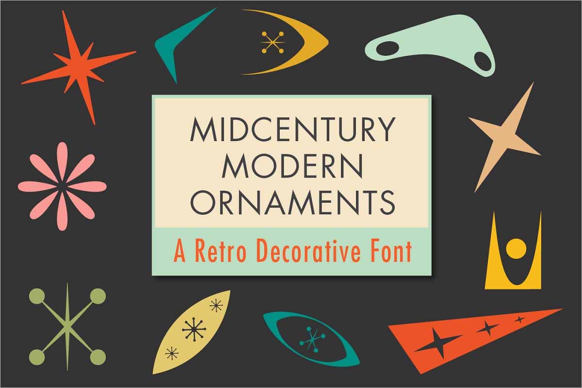 Mid-Century Modern Ornaments Font