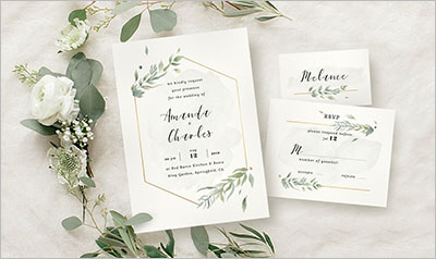 Modern Gold Foliage Wedding Suite - Wedding Templates