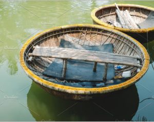 Traditional Basket Boat in Vietnam