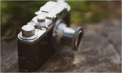 Vintage camera with chrome details