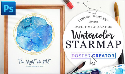 Watercolor Starmap Poster Creator