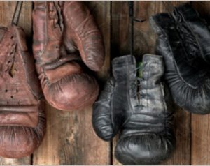 leather vintage boxing gloves