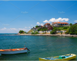 Black Sea coast in city of Nessebar