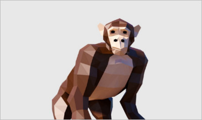 Chimpanzee Low Poly - 3D Animation