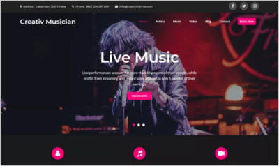 Creative Musician WordPress Theme - Free Download