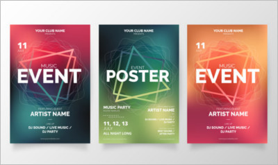 Modern music event poster collection Vector | Free Download