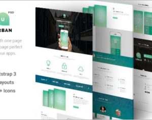 One Page App Landing PSD