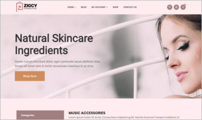 Zigcy Cosmetics WordPress Theme - Free Download