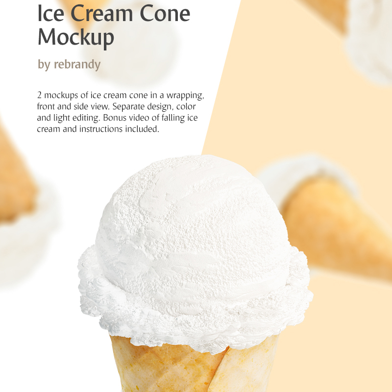Ice Cream Cone Product Mockup