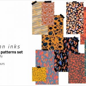 Autumn Inks Pattern Set 1