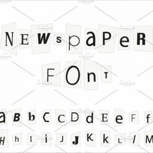 Black newspaper letters font