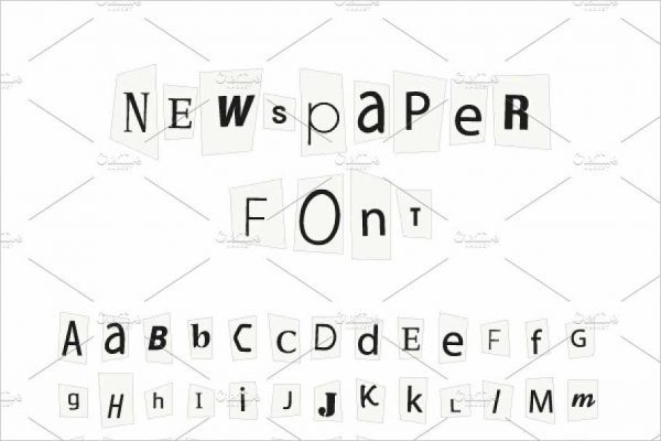 Black newspaper letters font