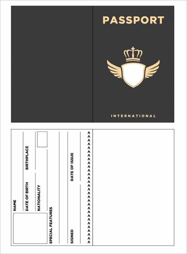 Blank Passport Template For Student