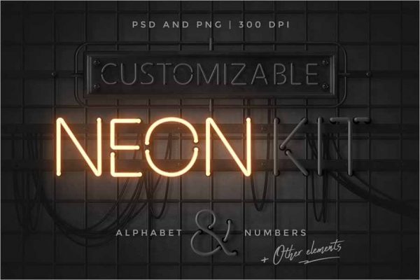 Neon alphabet kit