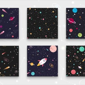Outer Space Seamless Patterns