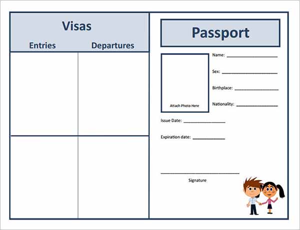 Student Study Passport Template