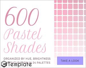 pastel shades color swatches