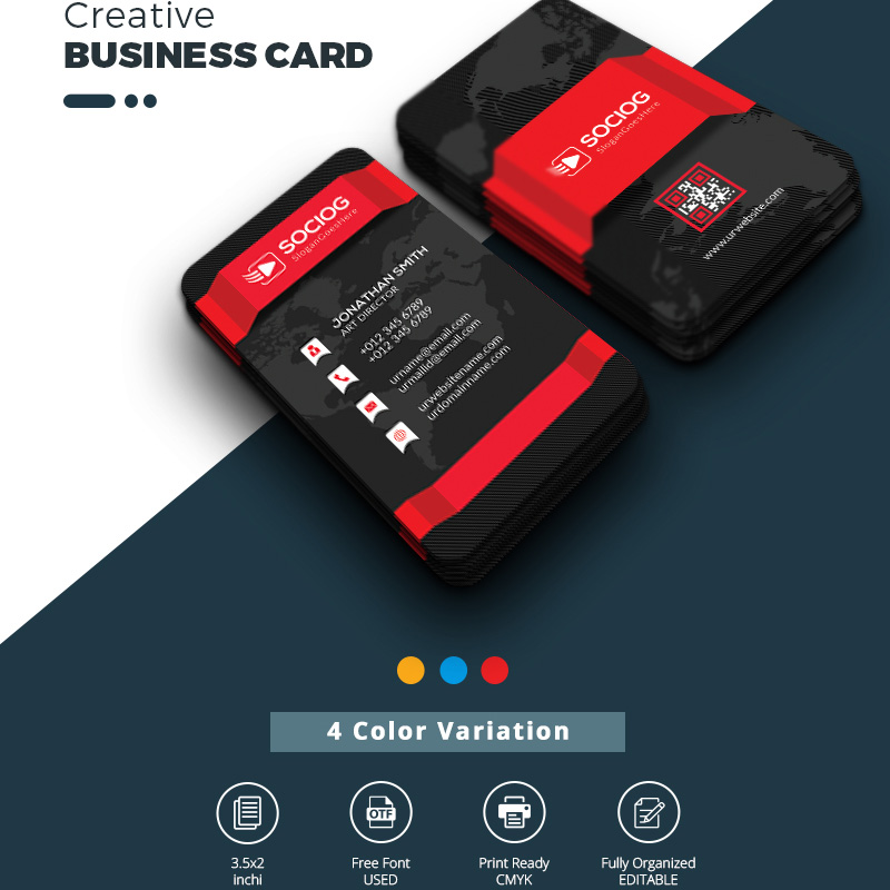 Clean Modern Creative Business Card Corporate Identity Template