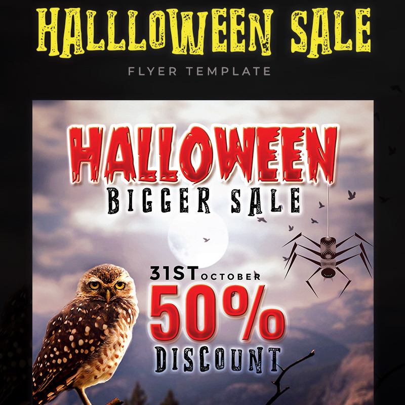 Halloween Bigger Sale Flyer Corporate Identity Template