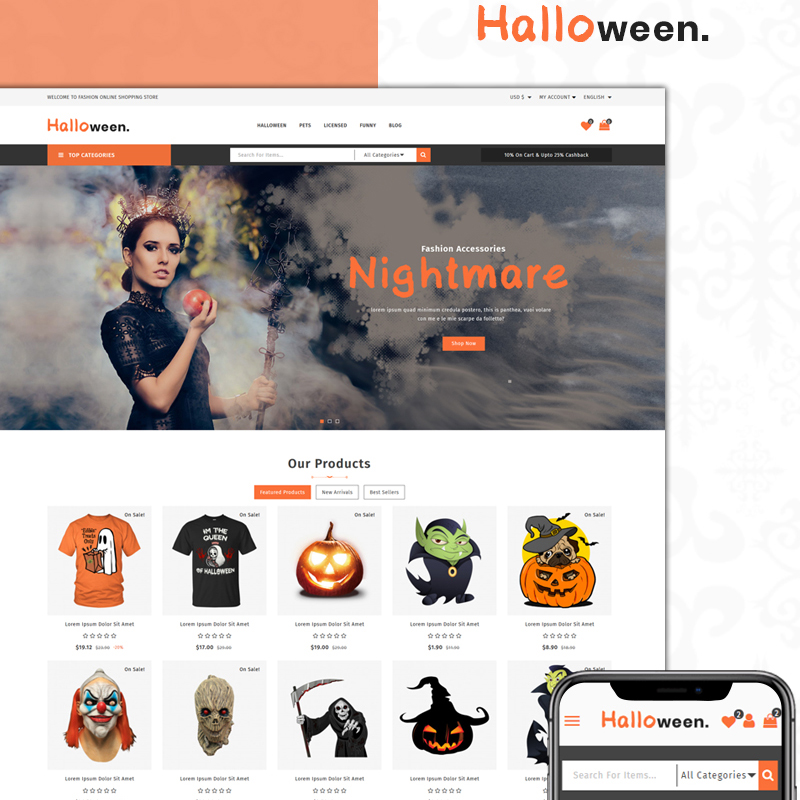 Halloween Store PrestaShop Theme