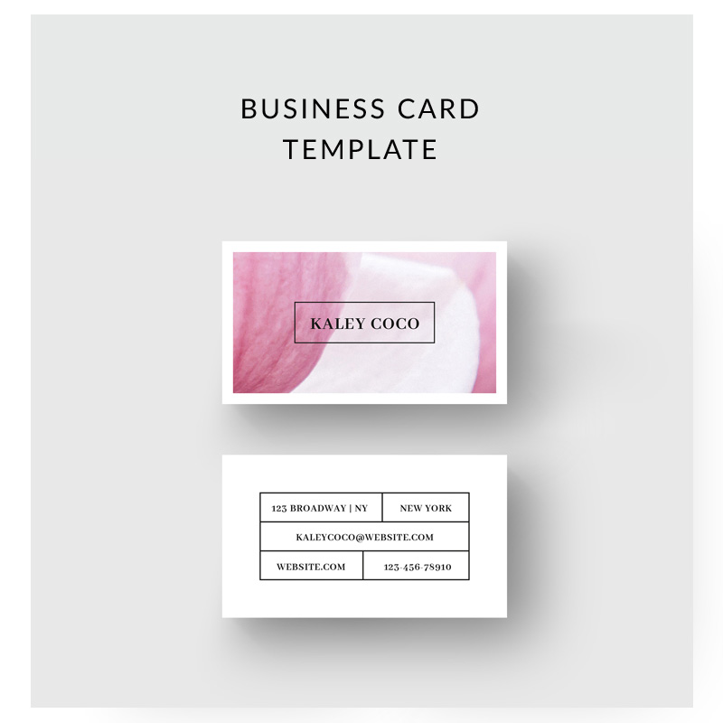 Business Card With Flower Background Corporate Identity Template