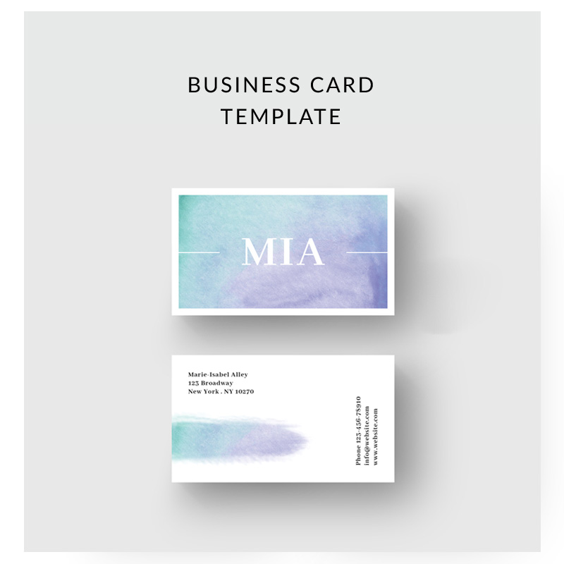 Purple Watercolor Business Card Corporate Identity Template