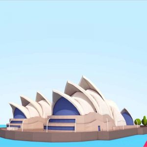 Cartoon Low Poly Sydney Opera House