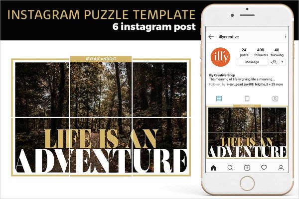 Instagram Puzzle Template