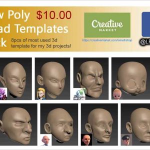 Low Poly Head Templates Pack
