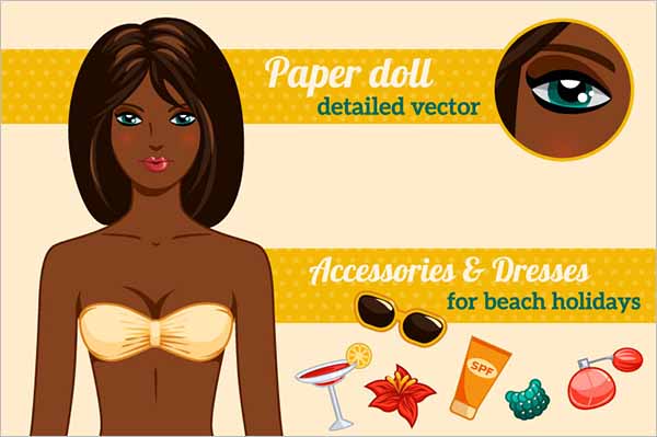 Paper Doll Template Illustration