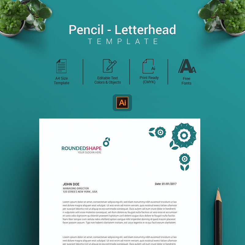 Pencil â€“ Letterhead/Cover Letter Template Corporate Identity Template