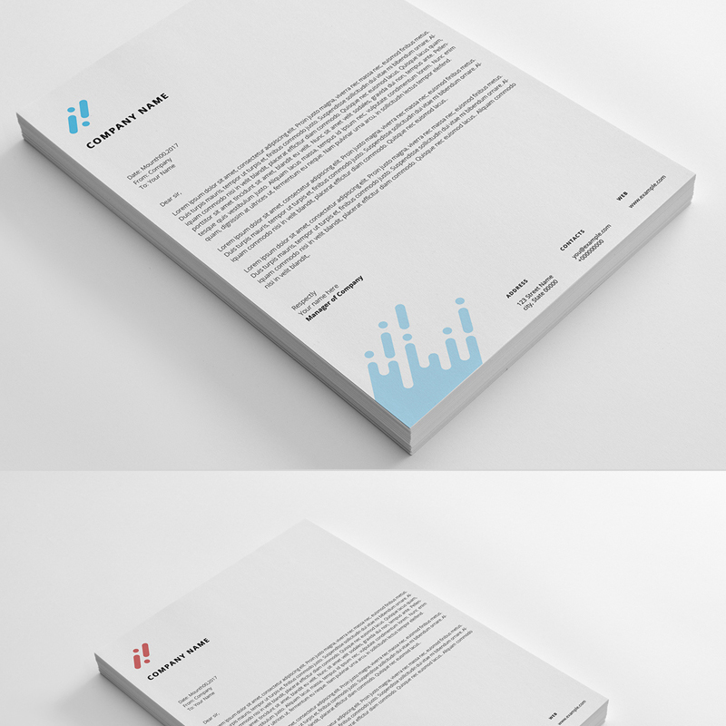Letterhead Set With Abstract Design Corporate Identity Template