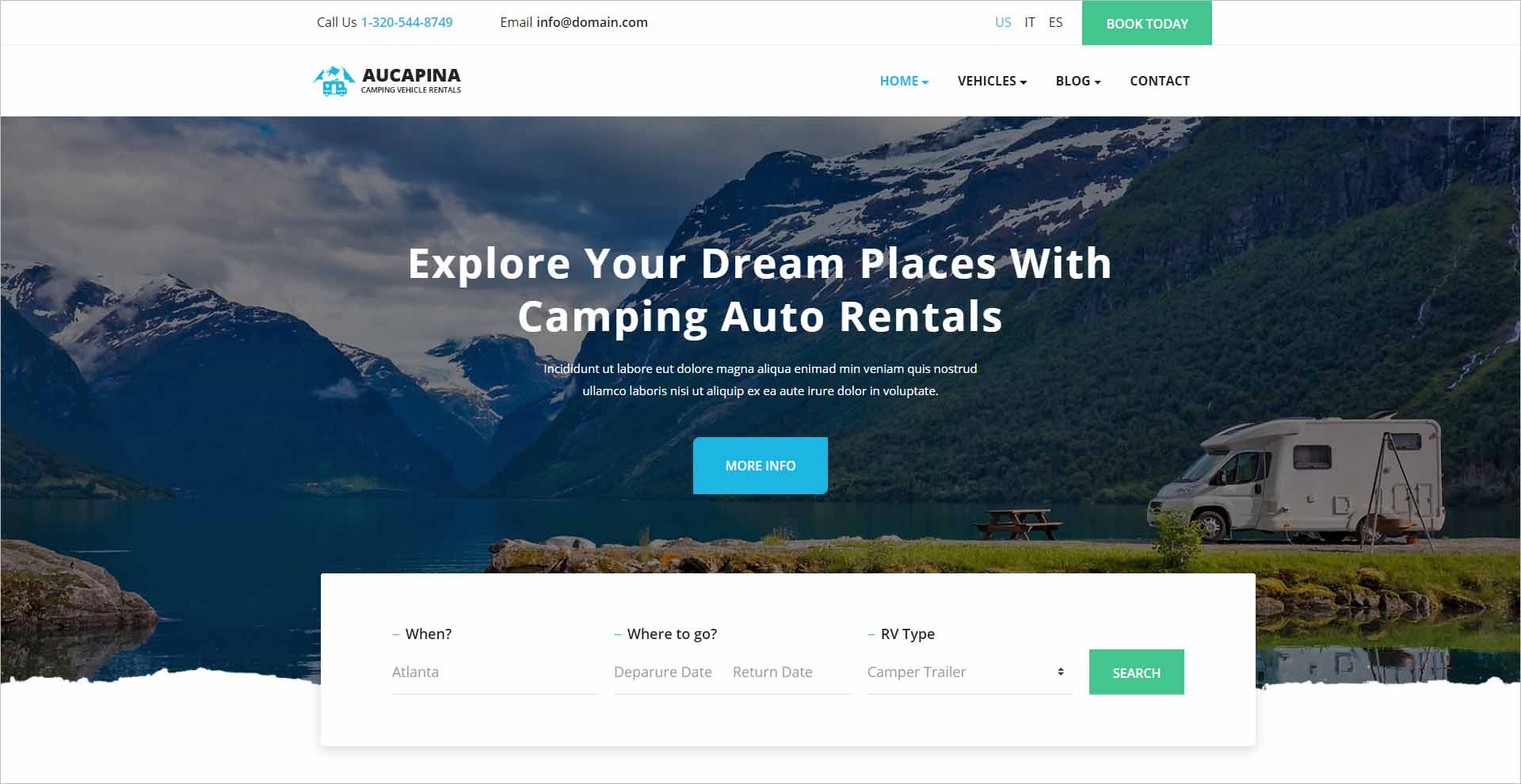 Aucapina Camping Auto HTML Template