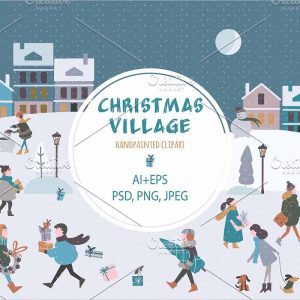 Christmas Village Clip art