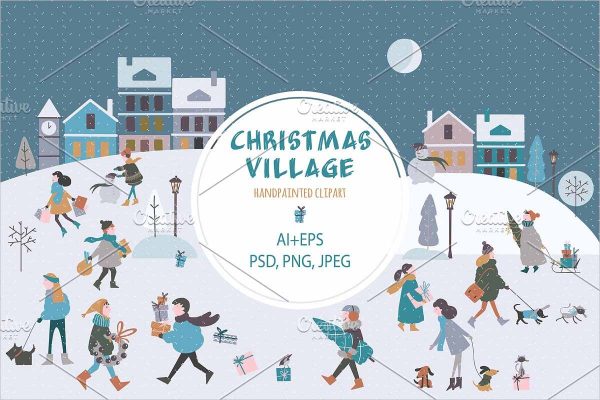 Christmas Village Clip art