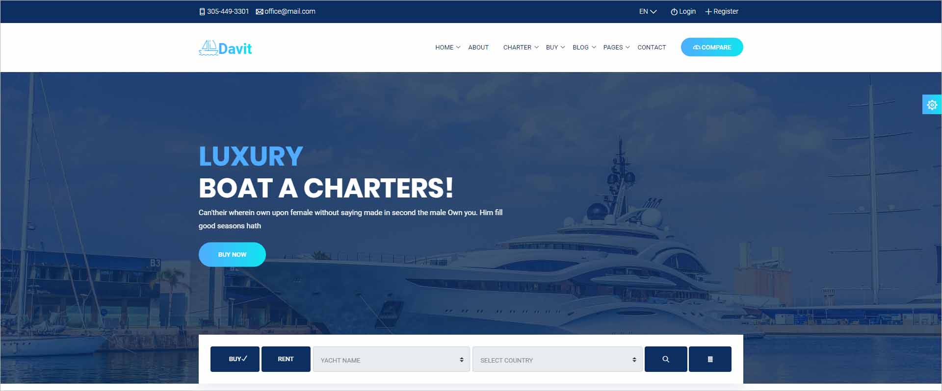 Davit Yacht Charter HTML Template
