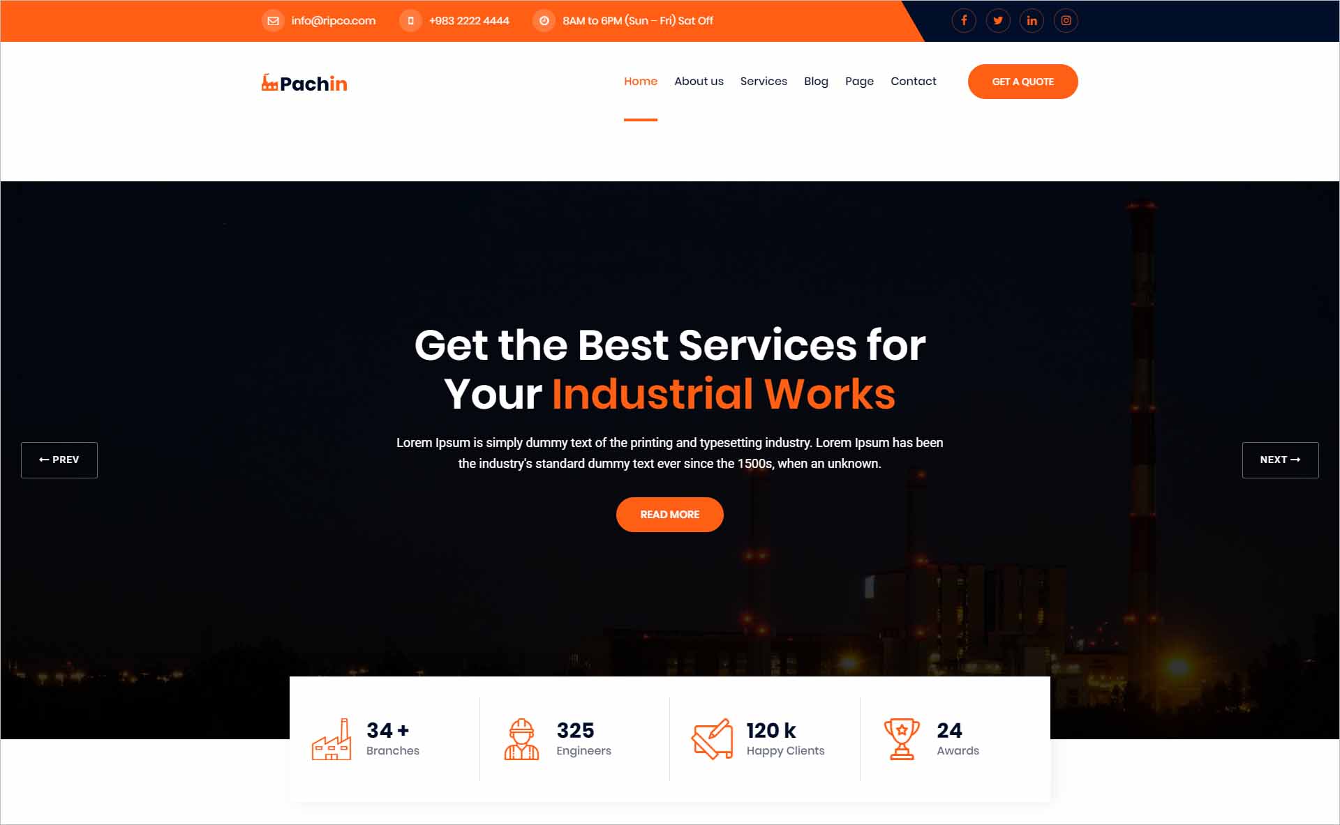 Pachin Industry Factory WordPress Theme