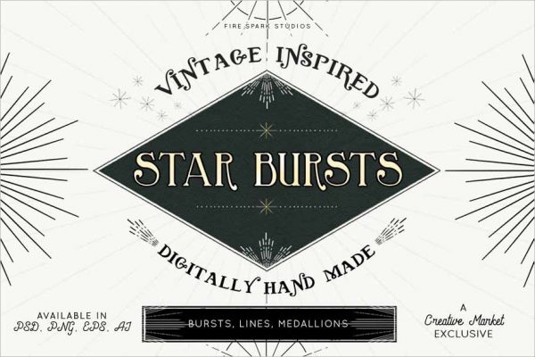 Vintage Starburst Vector Images