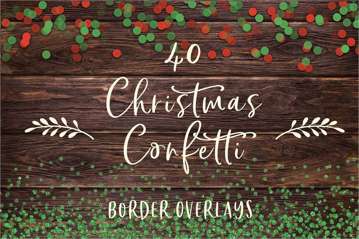 Christmas confetti borders
