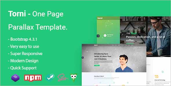 Torni One Page Parallax Template