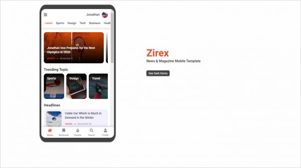 Zirex News Magazine Mobile Template