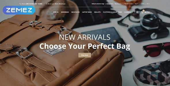 G. Bags - Handbag Clean OpenCart Template