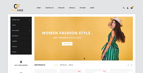 Offerface - Fashion Store OpenCart Template