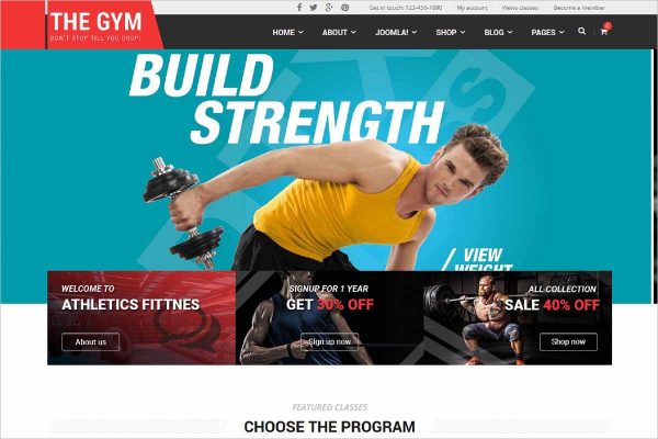 TheGym Fitness Joomla Template